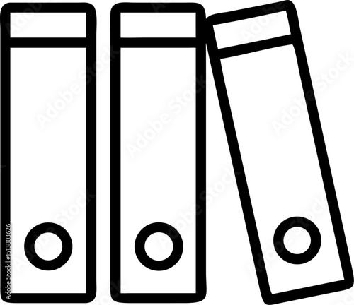 binders vector outline icon on white or transparent background	