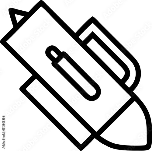 stationary vector outline icon on white or transparent background	