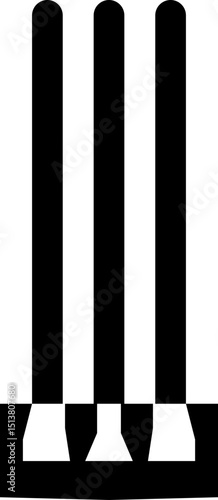 Cricket wicket icon . trendy flat and line styles. Cricket game vector isolated on transparent background. cricket tournament wicket out elements template. vintage for clubs and team. Sports sign web