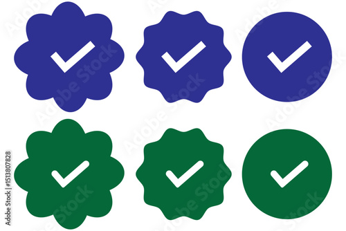 Blue tick verified badge icon vector. design eps 10 