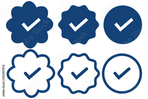 Blue tick verified badge icon vector. design eps 10 
