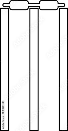 Cricket wicket icon . trendy flat and line styles. Cricket game vector isolated on transparent background. cricket tournament wicket out elements template. vintage for clubs and team. Sports sign web