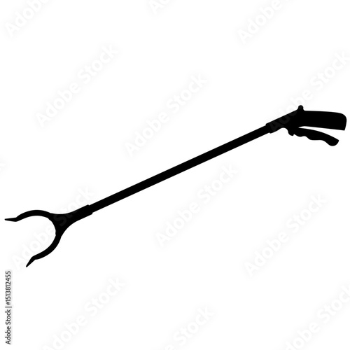 snake gripper, professional snake tongs, snake and reptile catcher for wildlife control for neurotoxic snake, snake grabber realistic silhouette