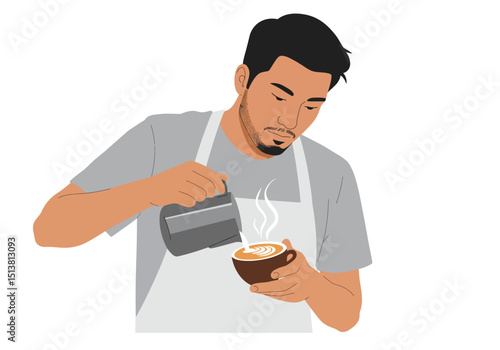 Person focused on cooking or preparing food
