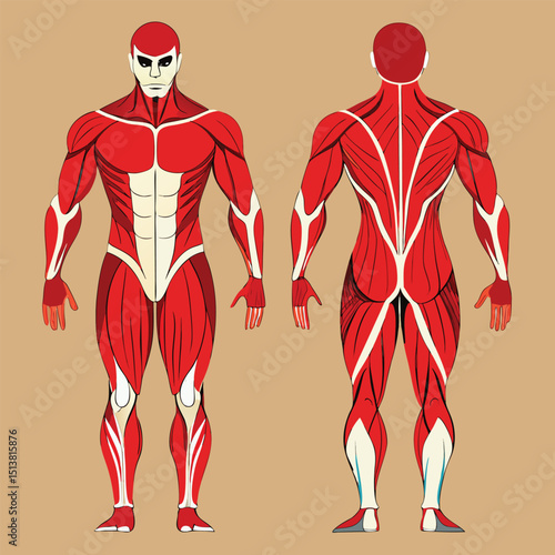 Illustration of Human Muscular System