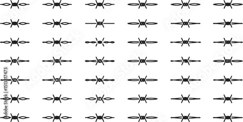 High resolution barbed wire silhouette design for print and digital media projects