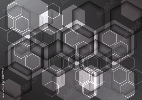 Hexagon geometric technology abstract background. Graphic for signal connection online and futuristic internet concept. 