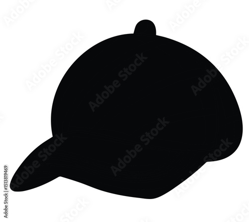 Cute cartoon hand drawn vector vase ball cap silhouette.
