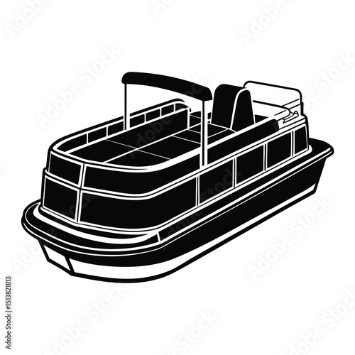 Pontoon Boat Outline SVG