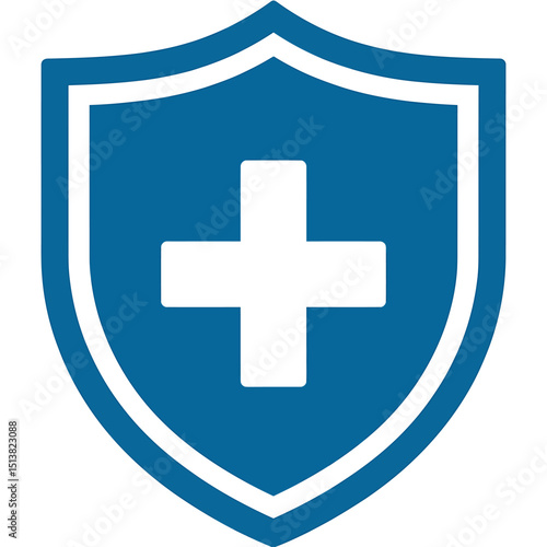 Simple Blue Shield Icon Healthcare Protection Symbol