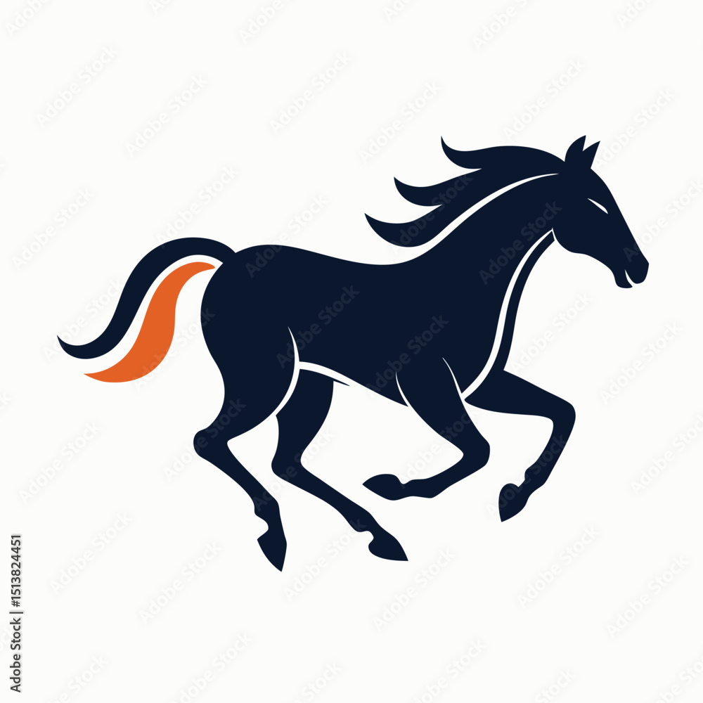 Running wild horse silhouette vector illustration Running wild horse silhouette vector illustration