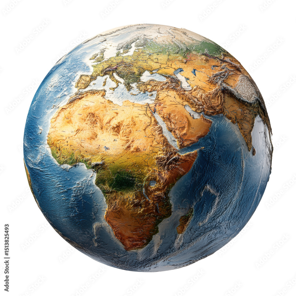 Fototapeta premium Stunning 3D Globe of Earth: A Geographical Showcase