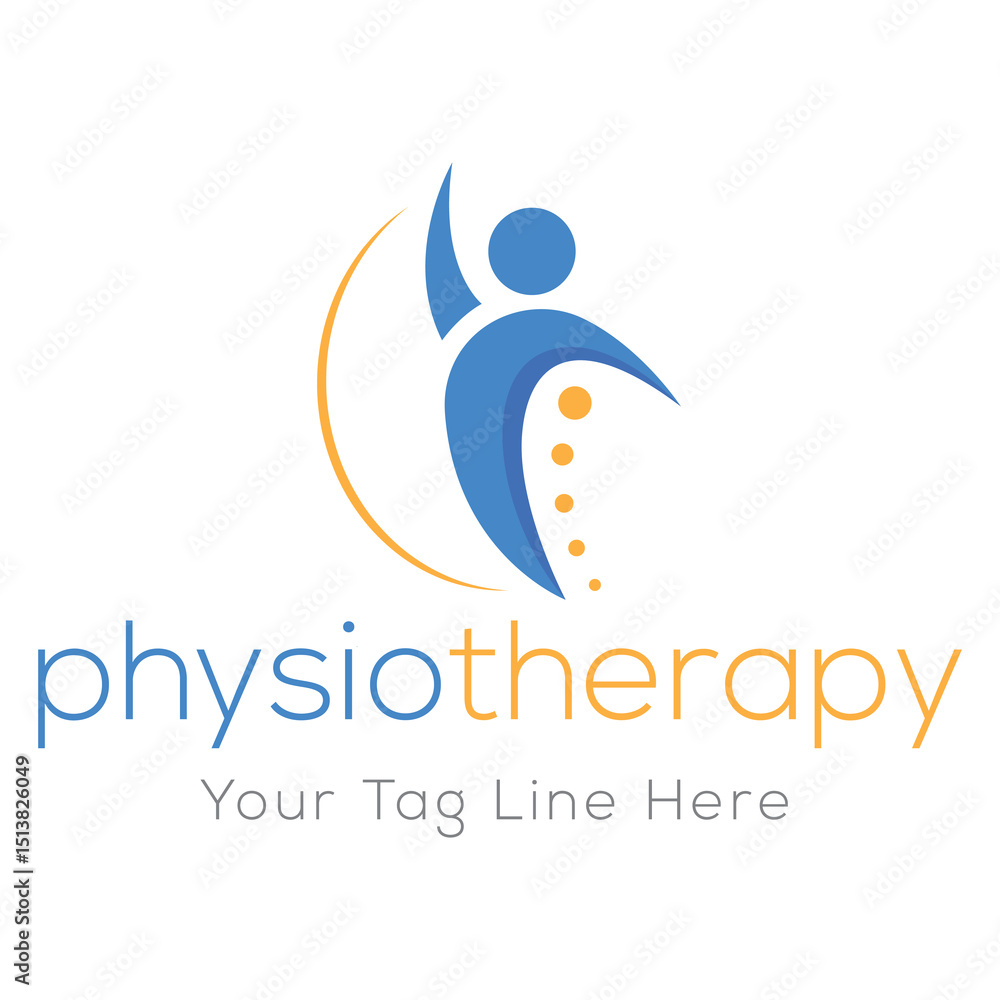 Fototapeta premium Physical therapy logo design concept stock illustration