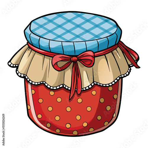 Homemade Jam Jar with Fabric Cover