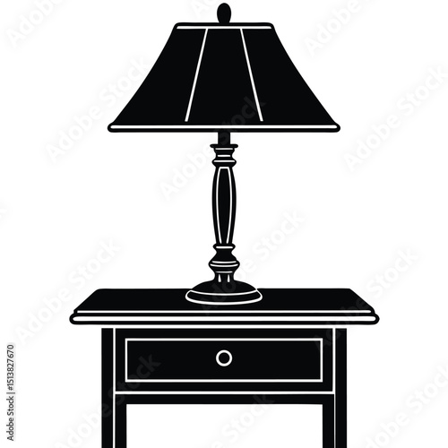 Modern white table lamp with an elegant shade, perfect for home interior lighting and decor