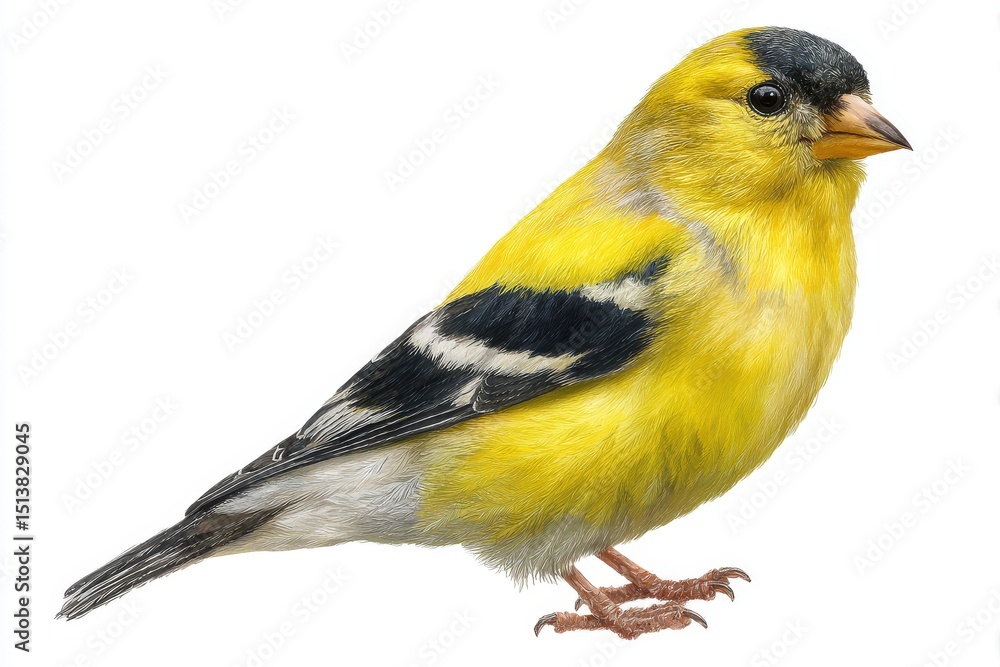 Obraz premium American goldfinch bird illustration isolated on white background