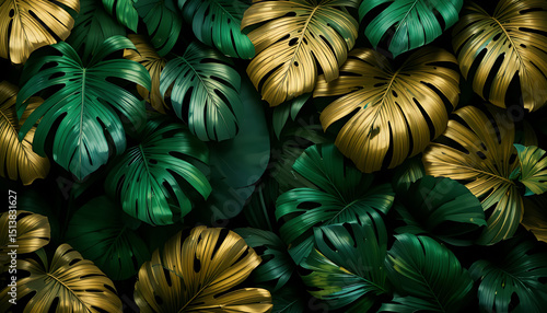 abstract background of green leaves