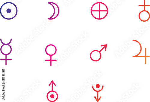 Male female symbols. gender vector symbol set