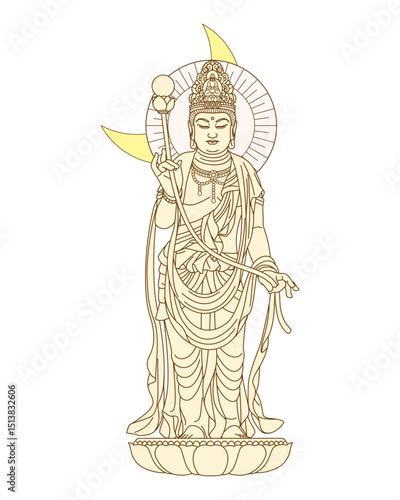 仏像 月光菩薩 Moonlight Bodhisattva