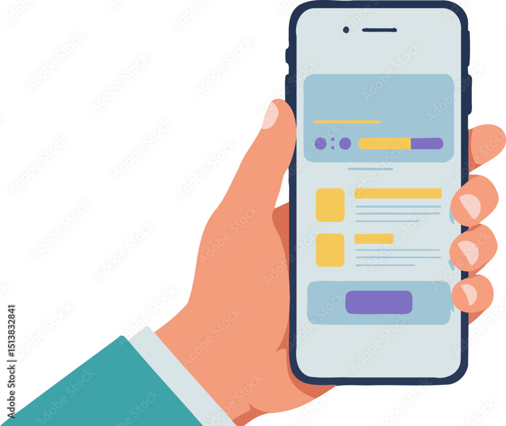 Hand Holding Smartphone Mobile App Technology Hand Holding Smartphone Mobile App Technology