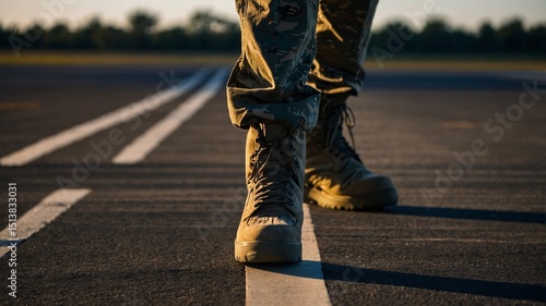 Wallpaper Mural soldier on the runway, created by Ia Torontodigital.ca