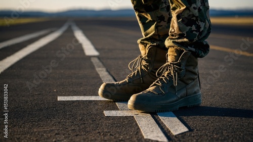 Wallpaper Mural soldier on the runway, created by Ia Torontodigital.ca