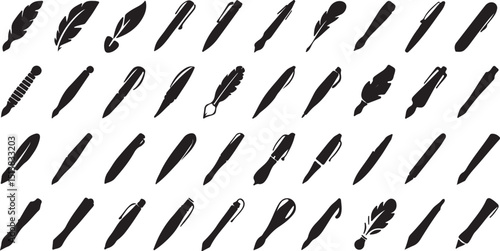 High resolution pen icon design for digital use single icon in cmyk and grayscale color modes