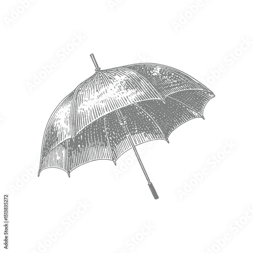 black umbrella isolated on white background