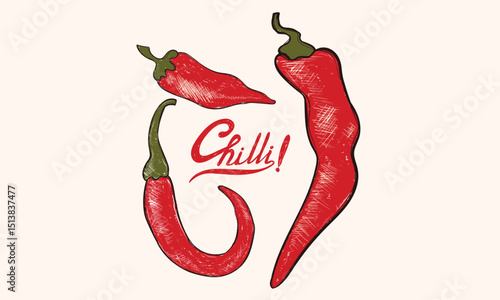 Always fresh spicy graphic print design. Red spicy chili artwork. Chili love club. Just chillin. Chili set design.
