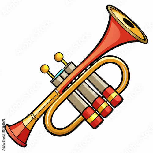 trumpet isolated on white