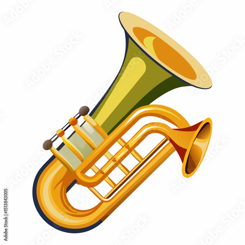 trumpet isolated on black