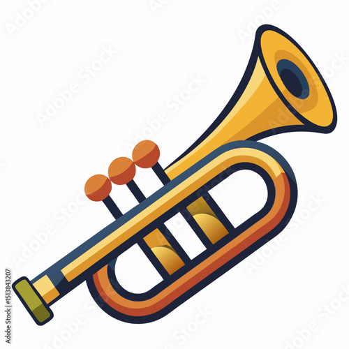 trumpet isolated on black