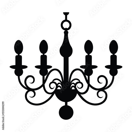 vector set of vintage chandelier