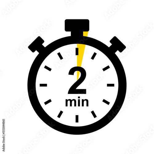2 minute timer. Stopwatch icon
