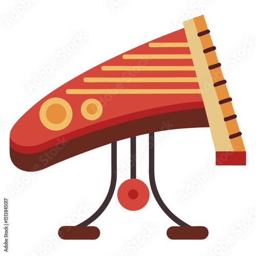 3d render of a wooden xylophone