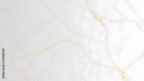Elegant White Marble Texture with Golden Veins Premium Background Image