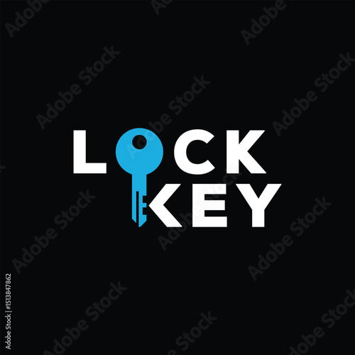lock key logo design vector template