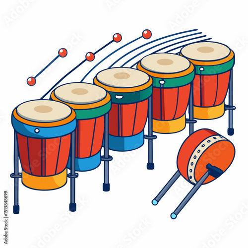 drum kit isolated on white