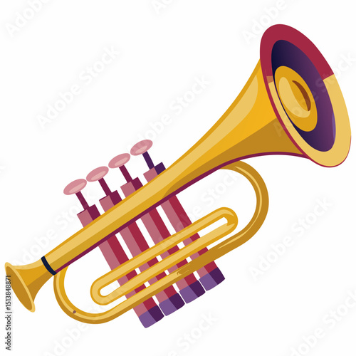 trumpet isolated on white background