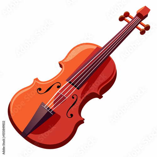 violin on white background