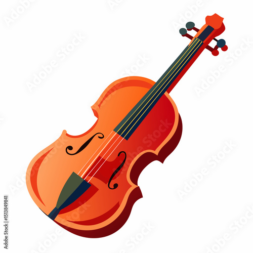 violin on white background