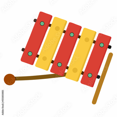 wooden xylophone isolated on white