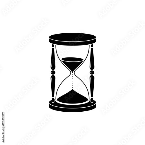 Timeless Elegance: A minimalist and timeless illustration of an hourglass, symbolizing the relentless flow of time and the ephemeral nature of existence.