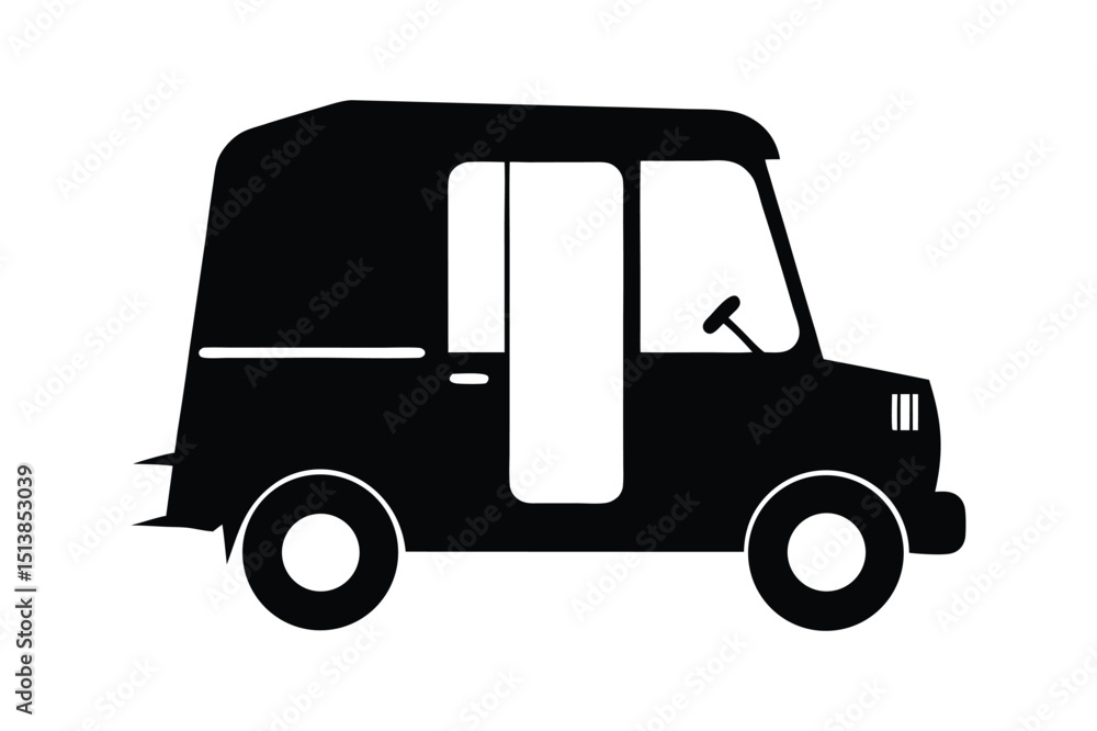 Fototapeta premium Auto rickshaw Silhouette vector 