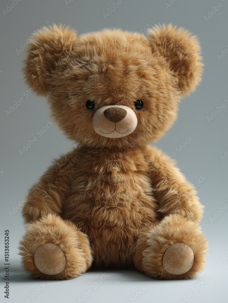 Fototapeta premium cute teddy bear toy sitting white background