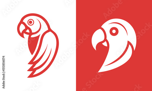 Animal parrot icon logo design template ai generated