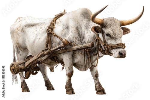 Plowing Ox Isolated on Transparent Background
