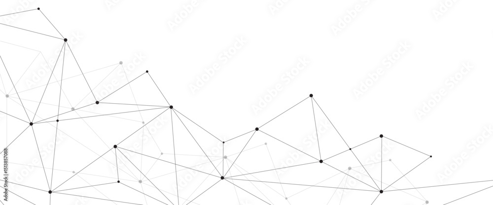 Fototapeta premium black network. futuristic connection technology background with dots and lines for desktop. Structure molecule and communication. Template for science technology presentation, Vector illustration. 