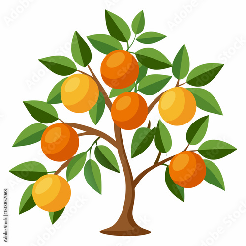 orange tree isolated on white