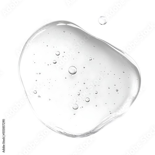 Clear gel serum drop isolated on transparent background